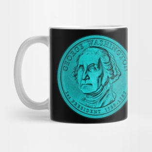 USA George Washington Coin in Turquoise Mug